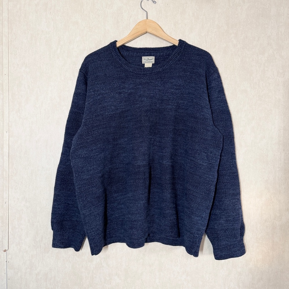 L.L. Bean Men’s Crewneck Pullover Sweater Cotton Longsleeve Classic in Blue XXL